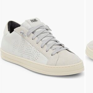 P448 John Sneaker Recycled White Leather Perforated Logo Sz 41 US  W 10 M 8